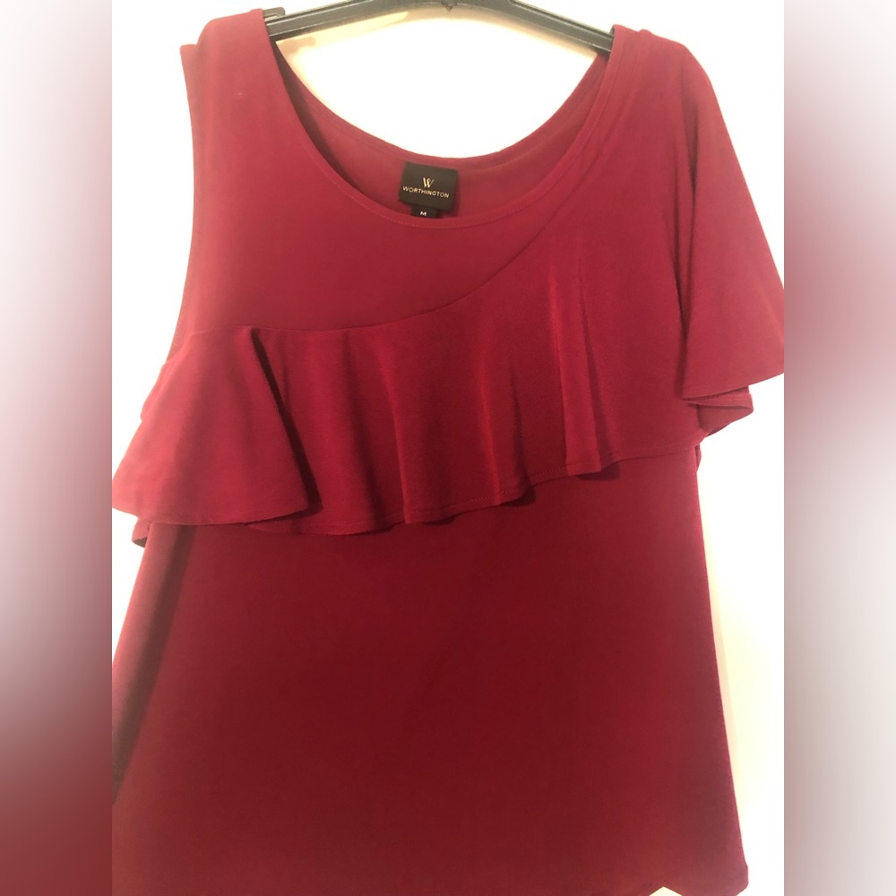 Worthington blouse, Wine color, Size medium